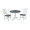 International Concepts Round 36 in Rd Top Pedestal Table, 2 San Remo Chairs, White/Heather Gray, 36 in W, 36 in L, 29.1 in H K05-36RT-27B-C10-2 - alternate 1